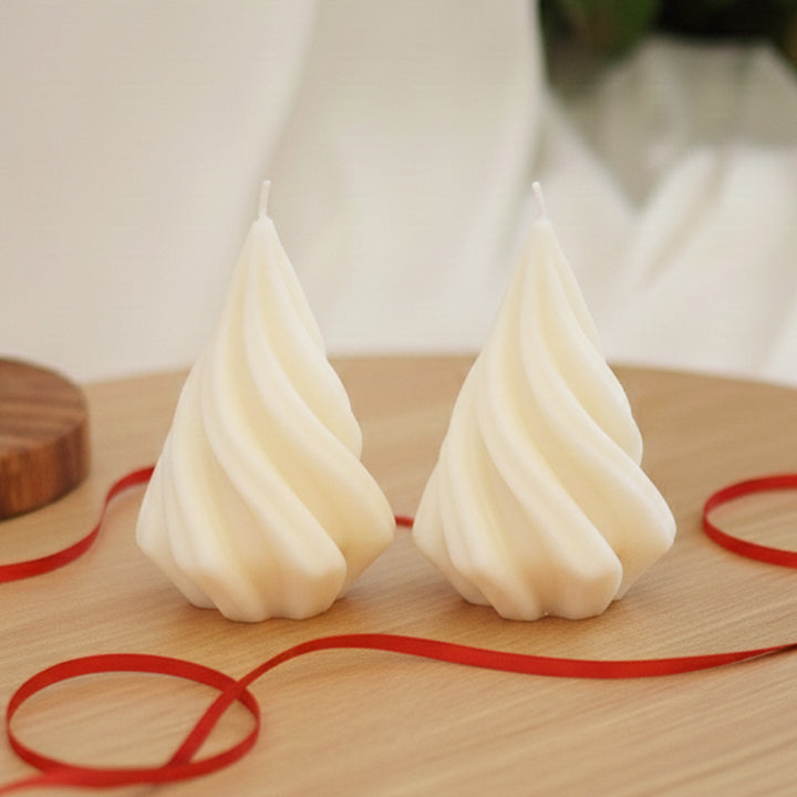 2 Pc | Handmade Swirl Tree Soy Wax Candles