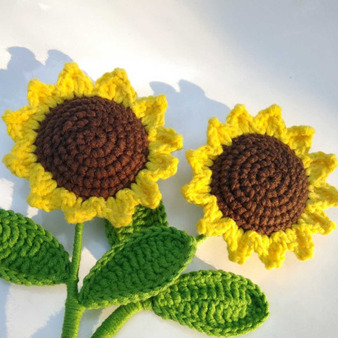 Handmade Crochet Sunflower Design Woolen Flower
