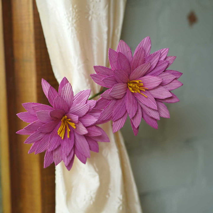 Handmade Water Lilly Design Paper Curtain Tie-Back