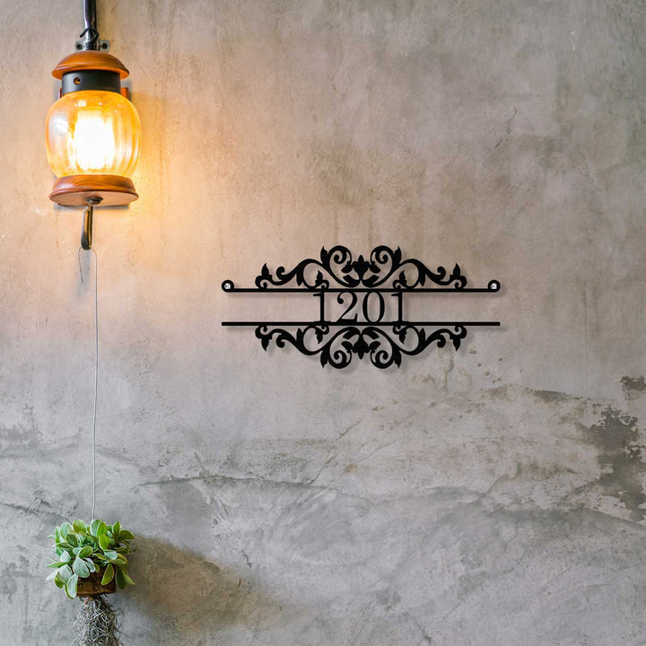 Personalized Laser Cut Ornate Design Steel Name Plate