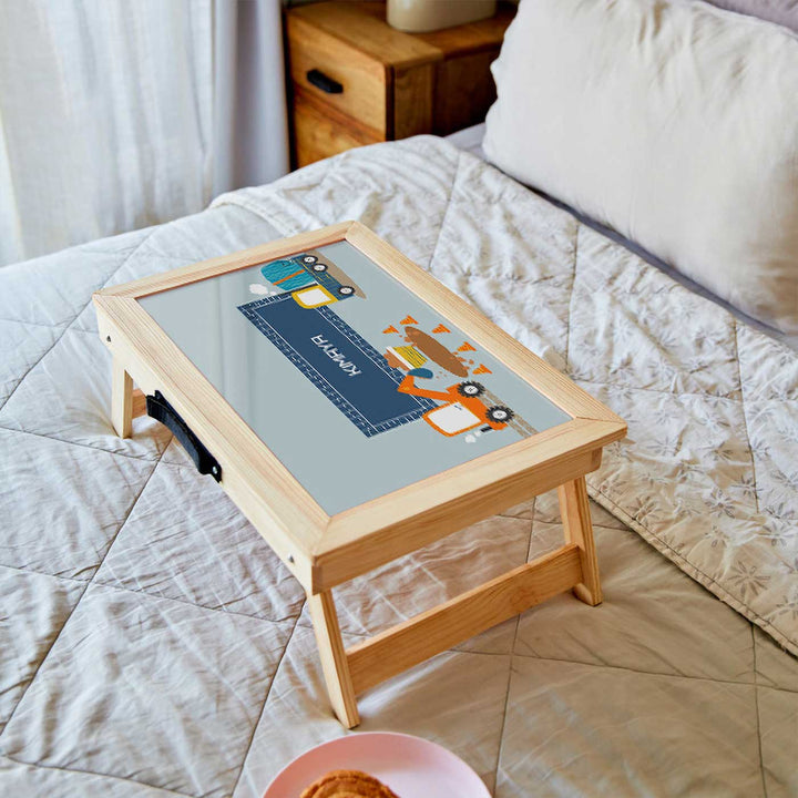 Personalized Let'S Build Theme Wooden Foldable Desk