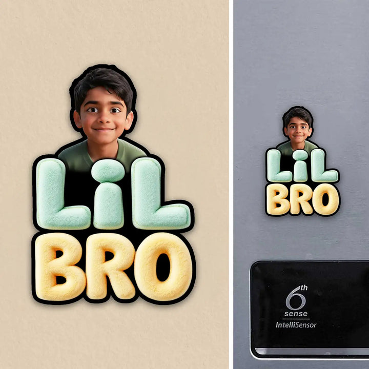 Photo Personalized "Lil Bro" Acrylic Fridge Magnet