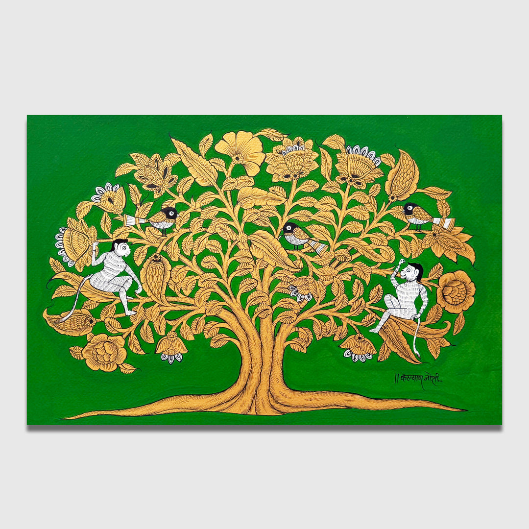 14.5 X 18.5 Inch | Tree Of Life Paper Phad Painting
