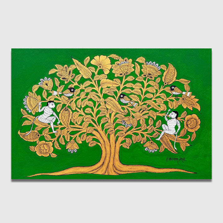 14.5 X 18.5 Inch | Tree Of Life Paper Phad Painting