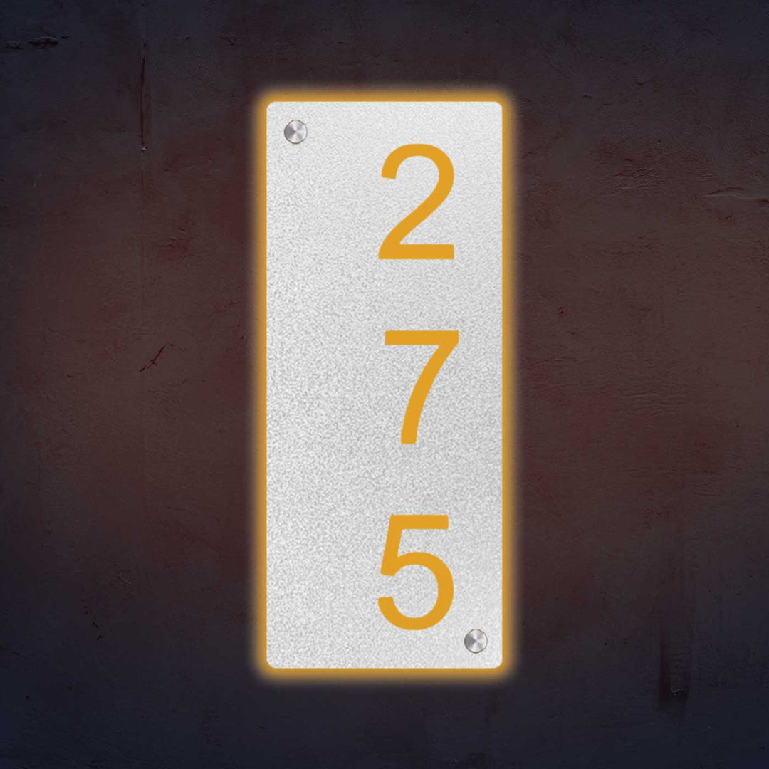 Personalized Laser Cut Minimalist Design Steel Vertical Name Plate