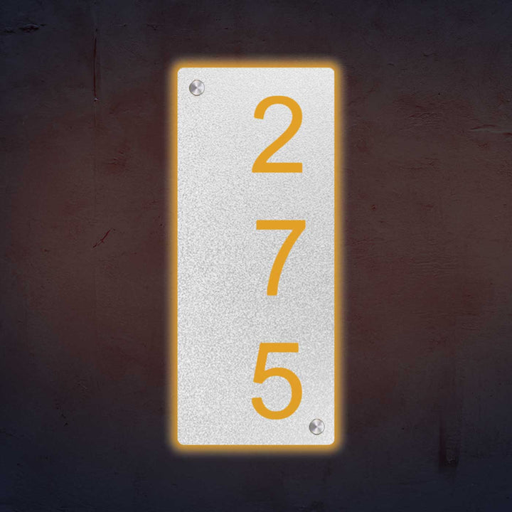 Personalized Laser Cut Minimalist Design Steel Vertical Name Plate