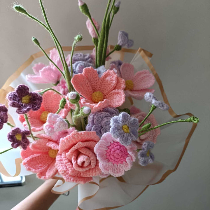 Handmade Crochet Multiflower Bridal Bouquet