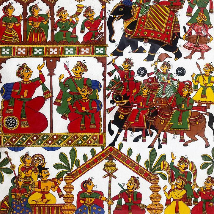 22 X 15 Inch | Marrige of Pabuji Paper Phad Painting