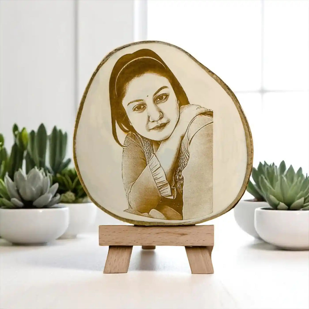 Photo Personalized Engraved Slice Wooden Decorative Plaque