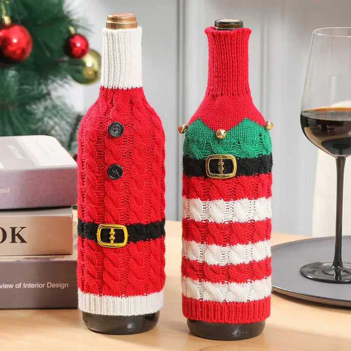 Handmade Cute Knitted Christmas Bottle Covers | Xmas Gifting Ideas | Set Of 4