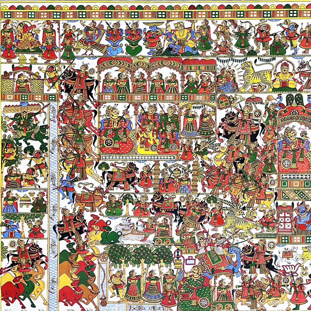 42 X 60 Inch | Story of Pabuji Paper Phad Painting