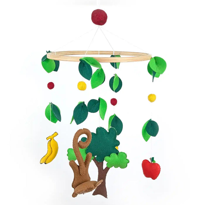 Handmade Monkey Forest Theme Felt Cot Mobile