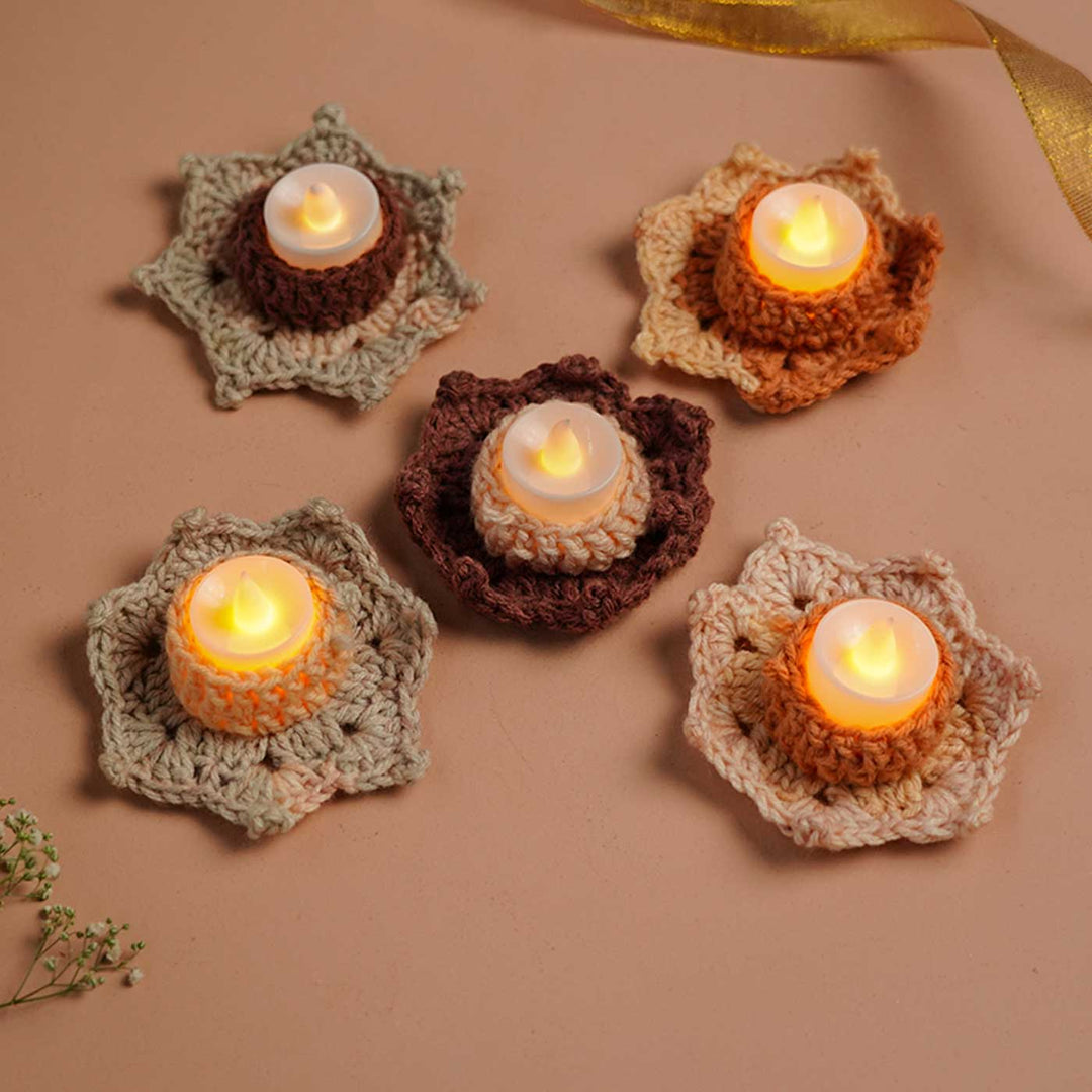 Handmade Brown Golden Tealight Holder Gift Hamper | Set Of 11