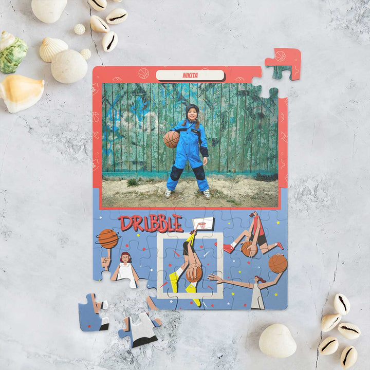 Photo Personalized Basketball Girl Theme Acrylic Puzzle