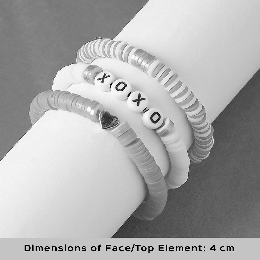 3 Pc | Personalized Cotton Candy Dream Stackable Clay Beaded Bracelet For Girls