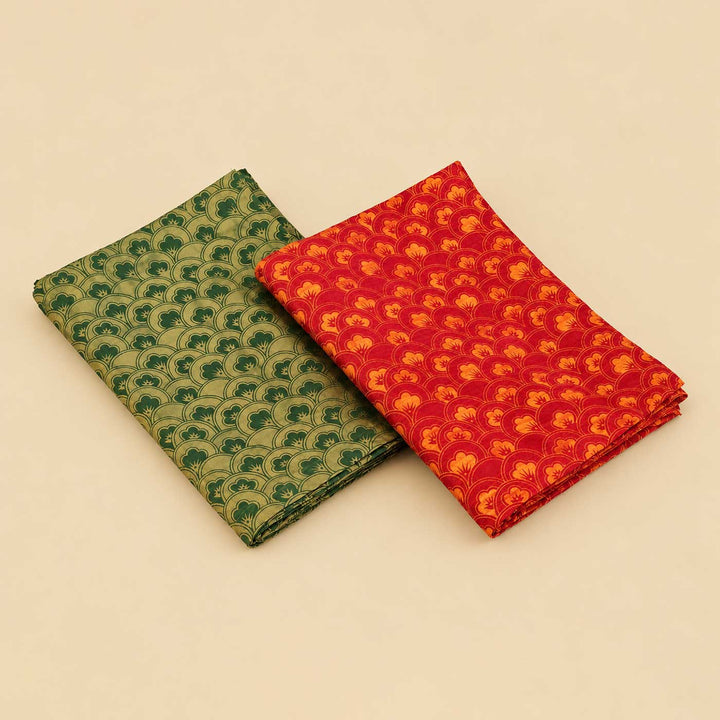 6 Pc | Hand Screen Printed Anar Silk Table Mat For Festive Dining