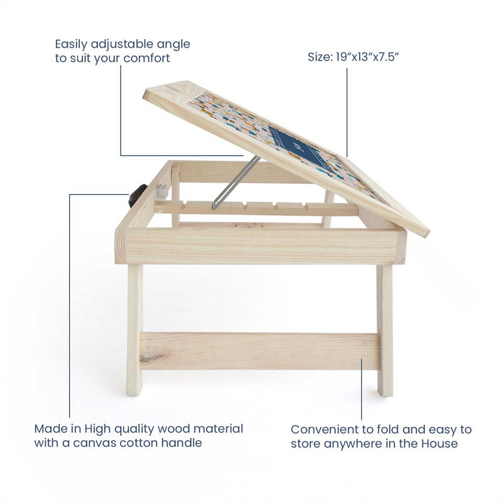 Personalized Construction Site Theme Wooden Foldable Desk