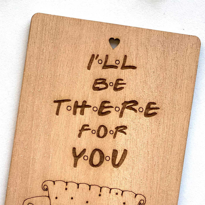 Engraved Friends Theme Wooden Greeting Card