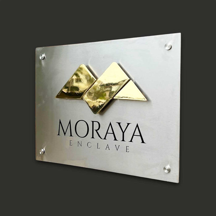 Personalized Engraved Modern Stainless Steel Name Plate