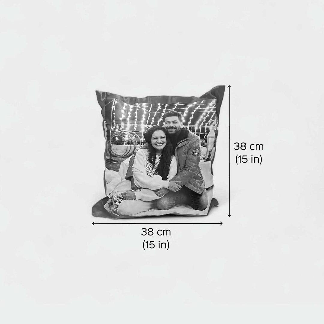 Photo Personalized Red Felt Pillow For Couples