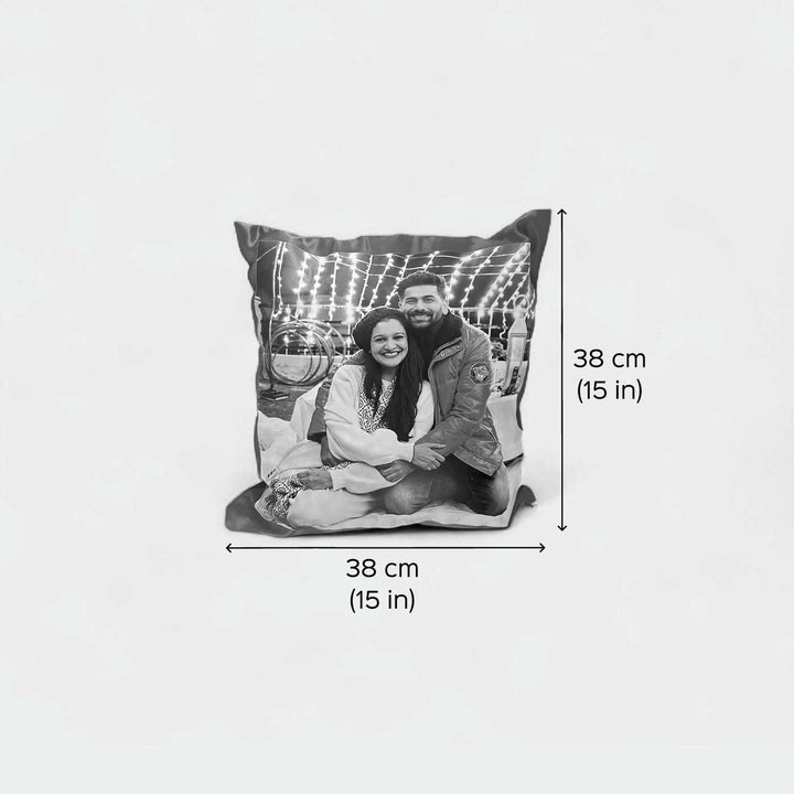 Photo Personalized Red Felt Pillow For Couples