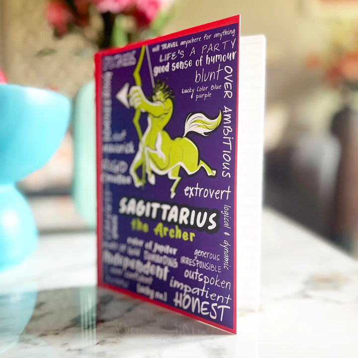 Printed Sagittarius Theme Ruled Notebook | A5 | 50 Pages