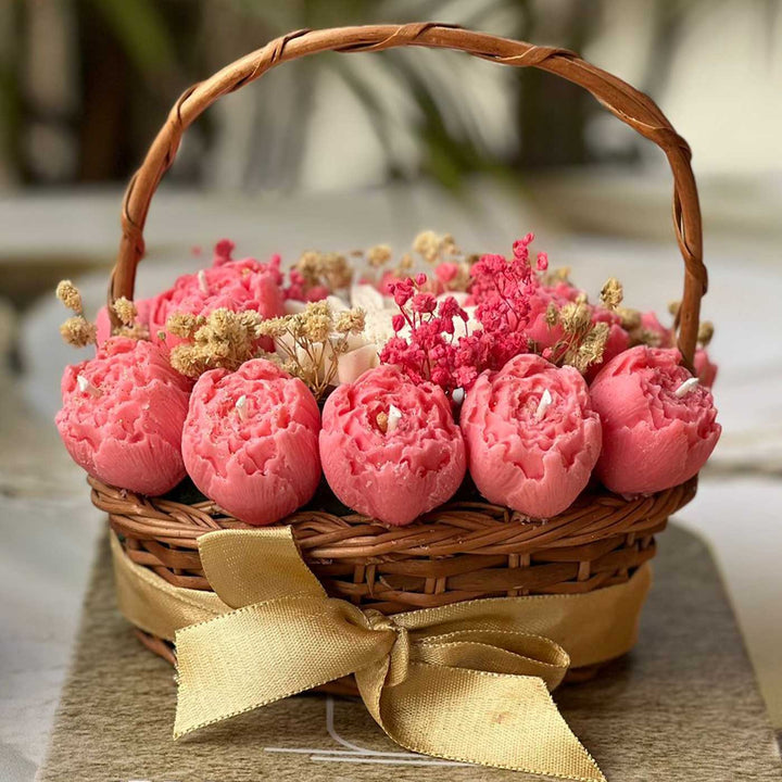Handmade Floral Medley Scented Candle Basket
