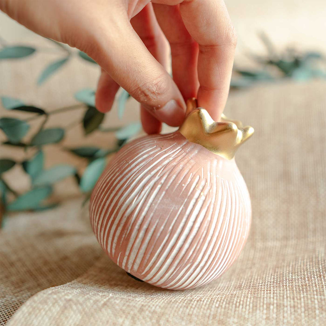 Handmade Pomogranate Jewel Pink Porcelain Vase