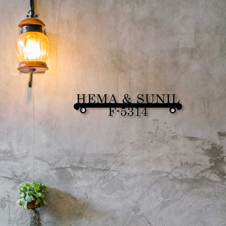 Personalized Laser Cut Elegant Design Steel Name Plate