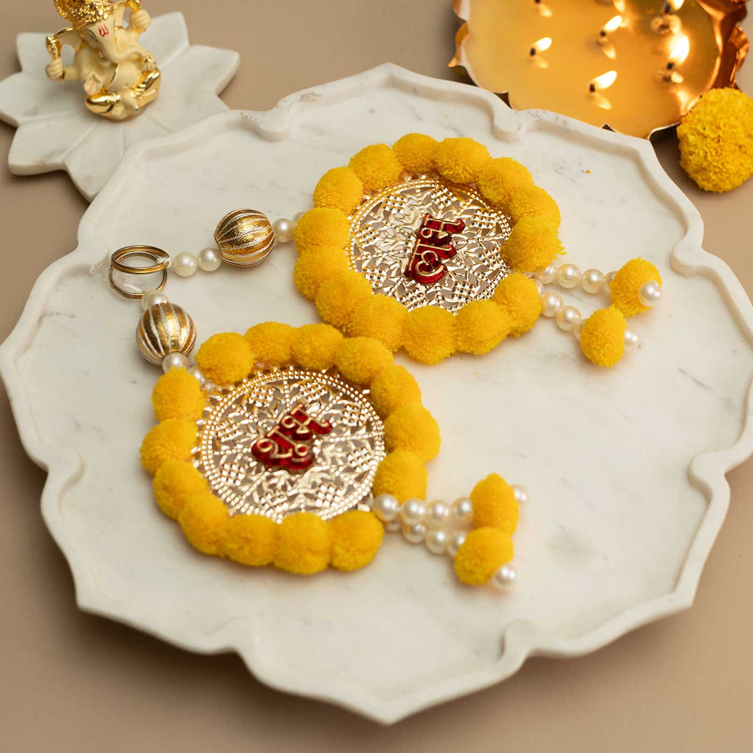 Handmade Kalyan Shubh Labh Metal Decorative Plaque