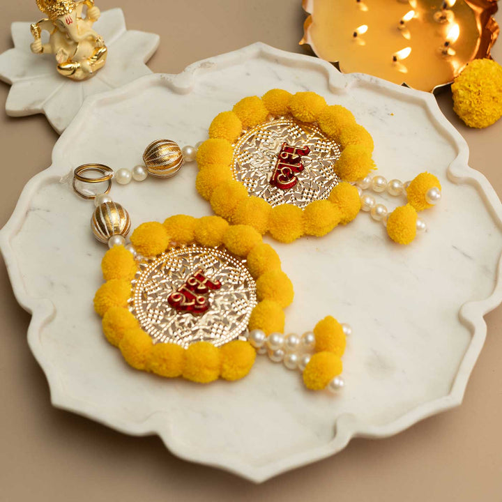 Handmade Kalyan Shubh Labh Metal Decorative Plaque