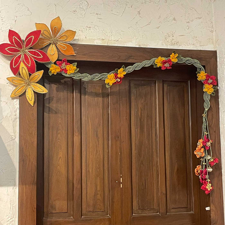 Handmade Pushplata Beaded Floral Vine Banderwal Toran