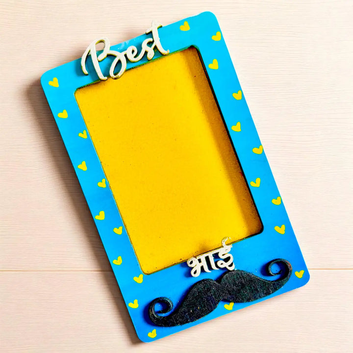 Hand-Painted "Best Bhai" MDF Wood Fridge Magnet