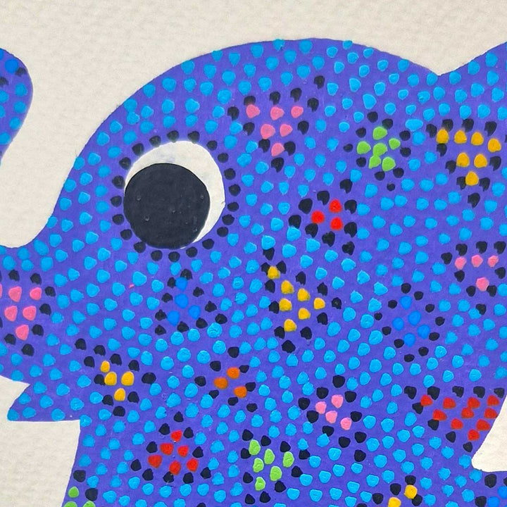 8 x 6 Inch | Happy Dancing Baby Elephant | Original Hand Painted Bhill Painting | Acrylic Paints On Paper