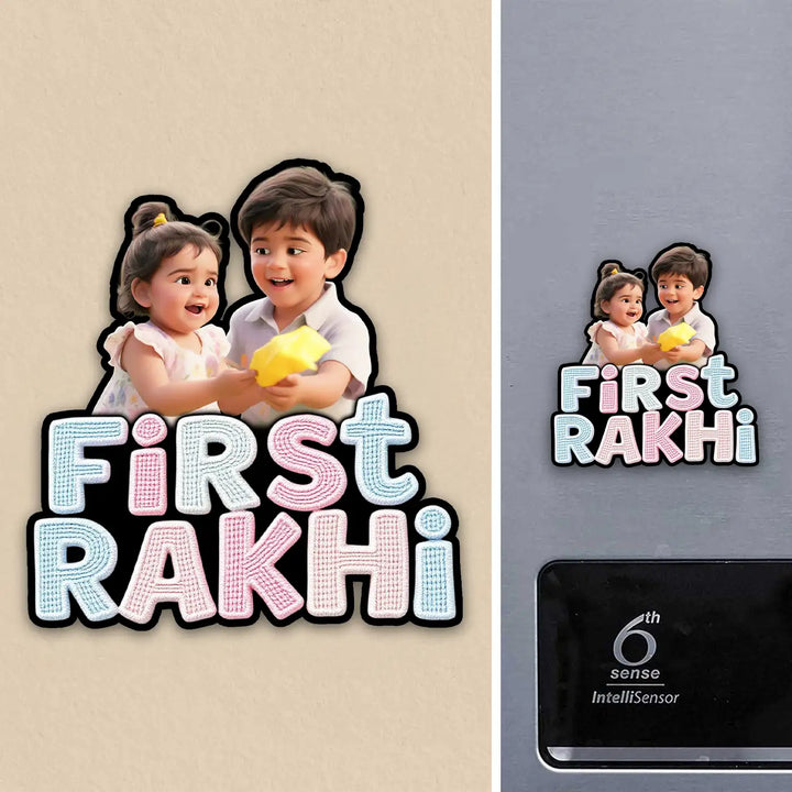 Photo Personalized "First Rakhi" Acrylic Fridge Magnet