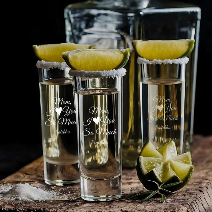 Personalized Engraved Shot Glass For Mothers | Set of 2 | 65 ml