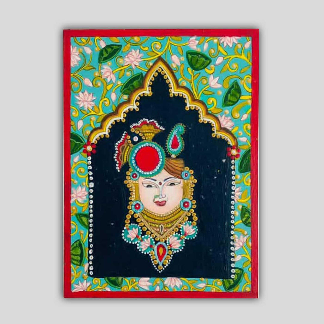 5.7 X 7.8 Inch | Handmade Paper Shree Nathji Painting