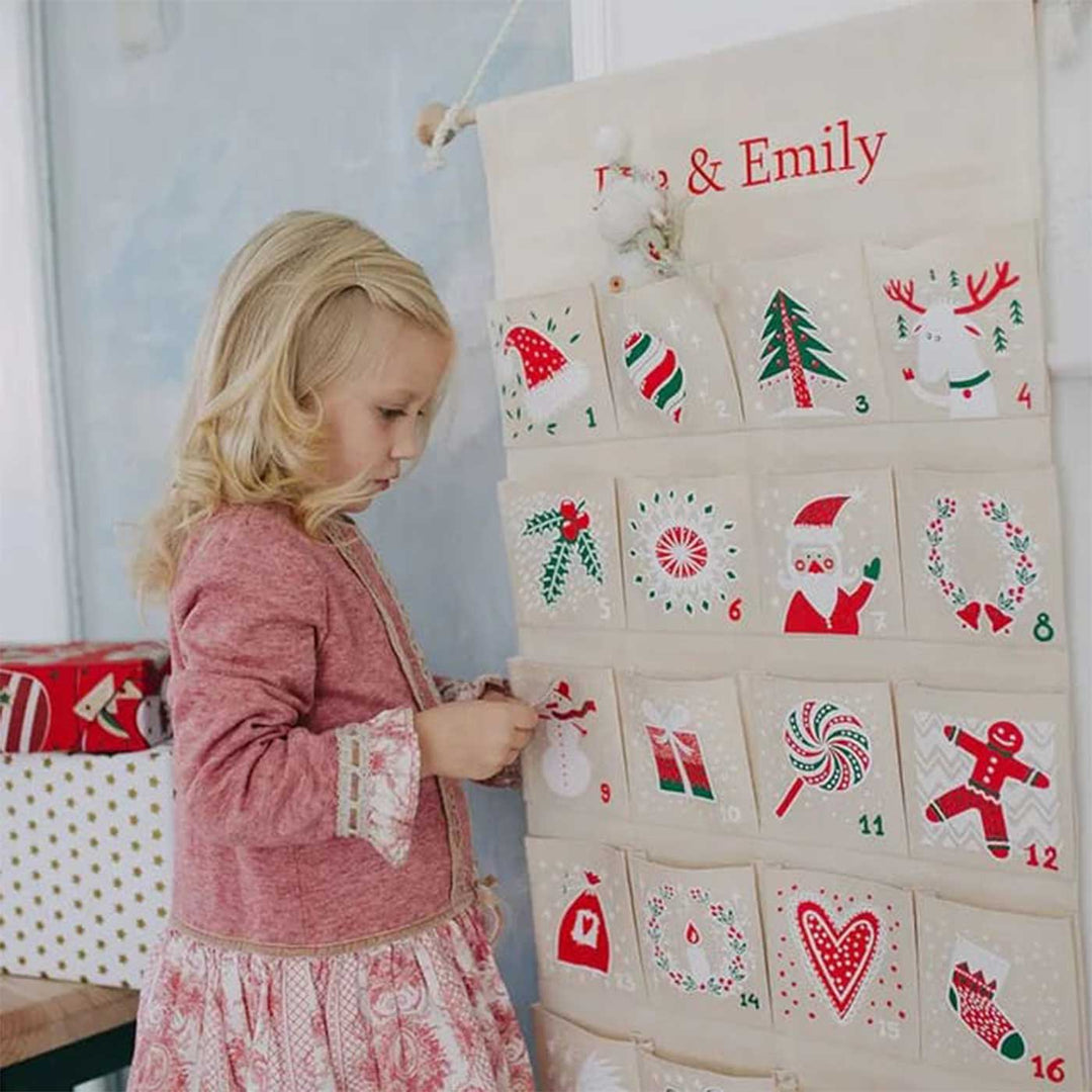 Personalized Handmade Fabric Classic Advent Calendar For Christmas
