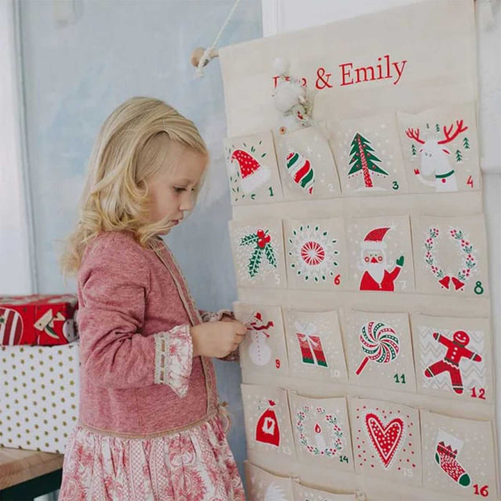Personalized Handmade Fabric Classic Advent Calendar For Christmas