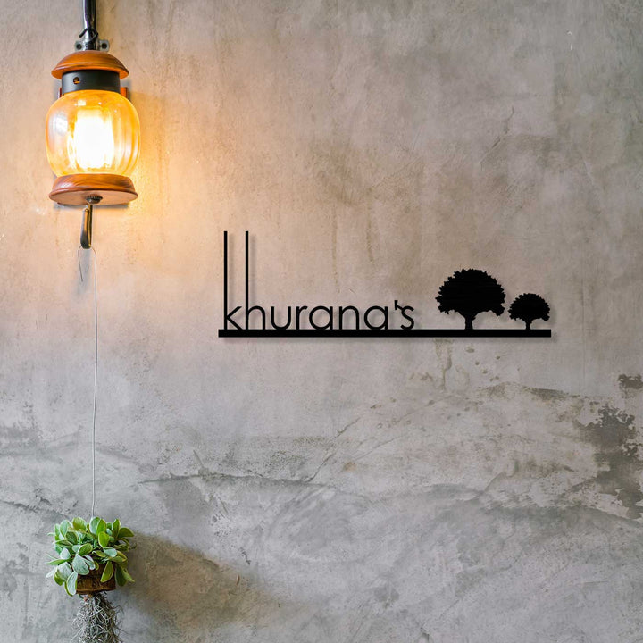 Personalized Laser Cut Tree Theme Steel Name Plate