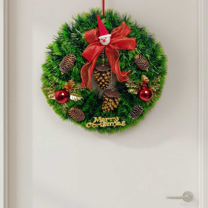 Handmade Crimson Charm Plastic Wreath