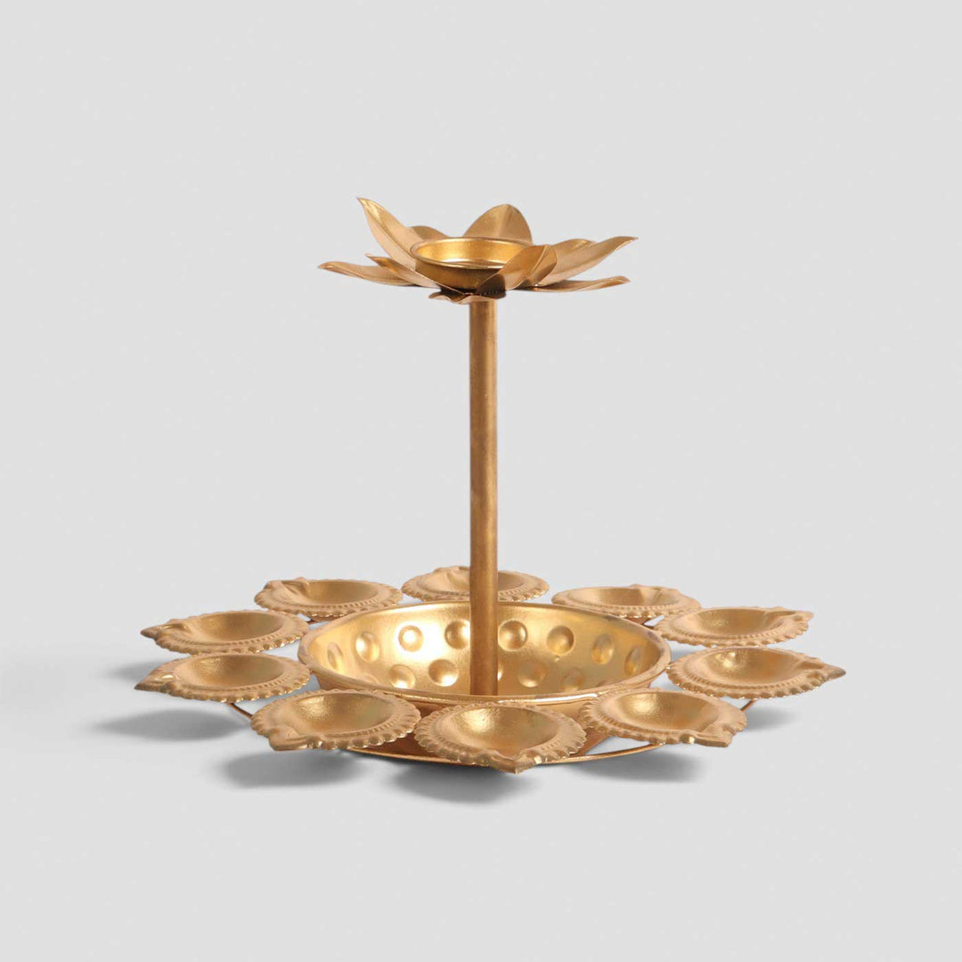 Handmade Detachable Urli-Style Metal Tealight Holder For Pooja Room Decor
