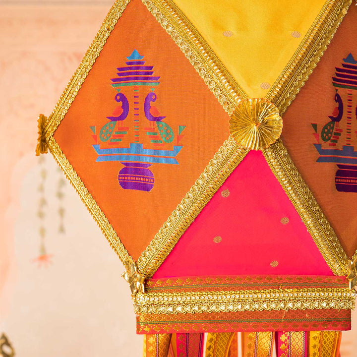 Paithani Handmade Decorative Morpankh Akash Kandil/Lantern