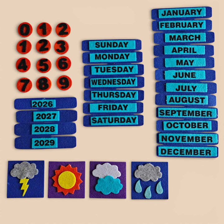 Personalized Handmade Peppa Pig Theme Felt Wall Calender