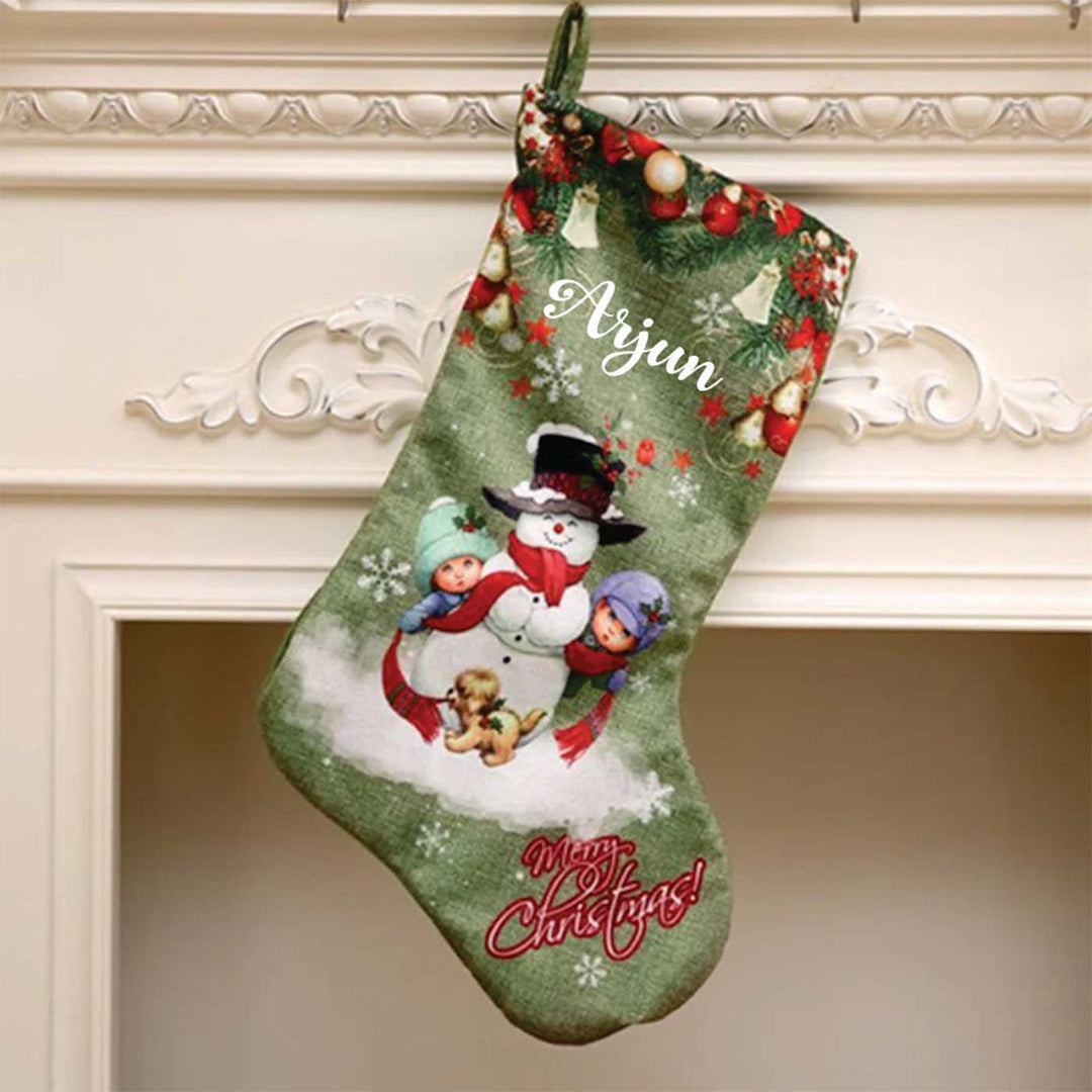 Personalized Snowman & Friends Felt Stockings For Christmas Decoration