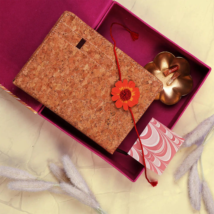 Eco-Friendly Festive Rakhi Hamper | Includes 1 Notebook, 1 Rakhi, 1 Roli Chawal & 1 Greeting Card