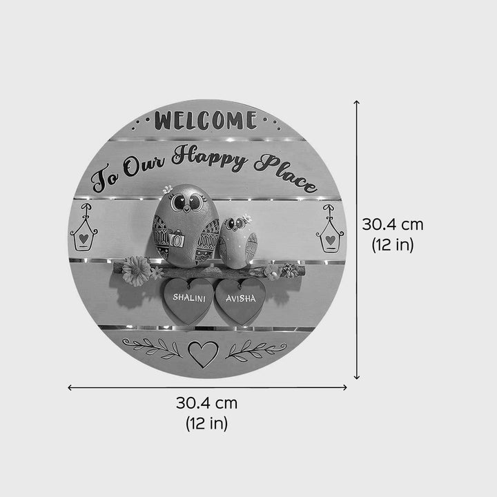 Personalized Hand-Painted Pebble Art Love For Mom Wooden Decorative Plaque