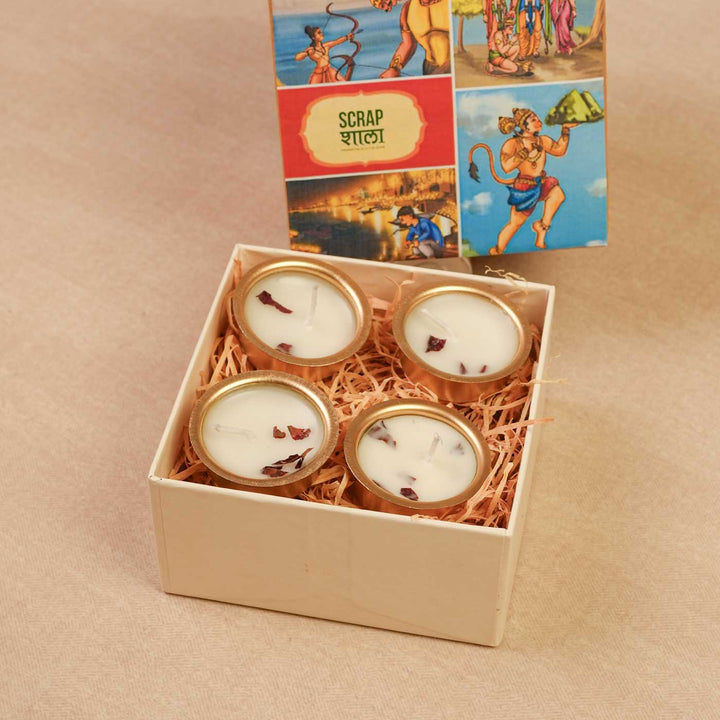 Handmade Gold Soy Wax Hamper | Includes Candles, Seed Card And Outer Box