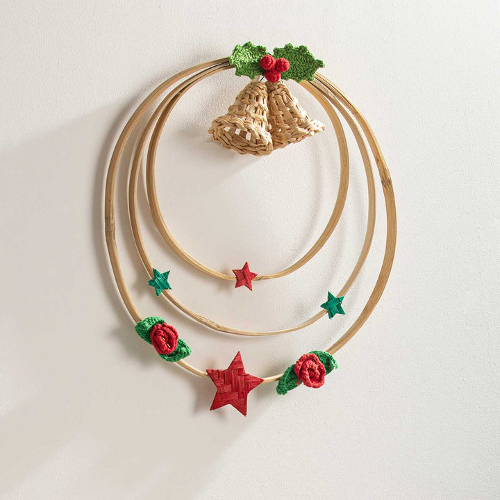 Lightweight Handmade Bamboo Triple Ring Bell Wreath