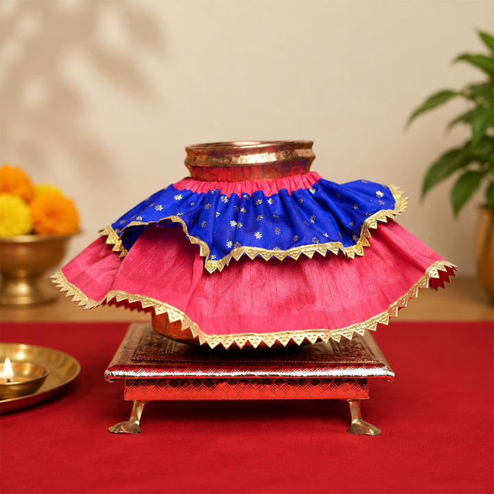 Handmade Chanderi Raw Silk Kalash Vastra For Pooja Decor